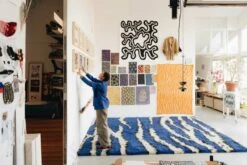 Monster Teppich, 250 X 350 Cm, Ultramarinblau - Cremeweiß -Dekorative Kunst 016ac962 8018 4e99 bd78 4f7e78514cb7