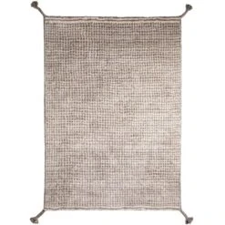 Grid Teppich, Weiß - Hellgrau