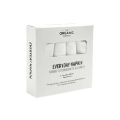 The Organic Company Everyday Stoffserviette, 4 Stück, Naturweiß -Dekorative Kunst 1073 200 EverydayNapkin NaturalWhite Packaging
