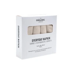 The Organic Company Everyday Stoffserviette, 4 Stück, Steingrau -Dekorative Kunst 1073 202 EverydayNapkin Stone Packaging