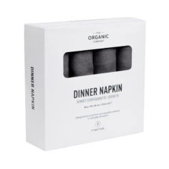 The Organic Company Dinner Serviette, 4 Stück, Dunkelgrau -Dekorative Kunst 1134 110 Dinner Napkins Dark Grey Box