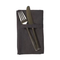 The Organic Company Dinner Serviette, 4 Stück, Dunkelgrau -Dekorative Kunst 1134 110 Dinner Napkins Dark Grey Props