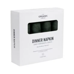 The Organic Company Dinner Serviette, 4 Stück, Dunkelgrün -Dekorative Kunst 1134 400 Dinner Napkins Dark Green Box
