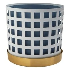 Klong Blumentopf Trio, Weiß, Quadrat -Dekorative Kunst 12Klong18 iso th