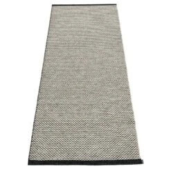 Effi Teppich, 70 X 200 Cm, Schwarz - Warmes Grau - Vanilla