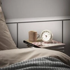 Tischuhr AJ Bankers Mit Wecker, Weiß -Dekorative Kunst 14RDH iso HV