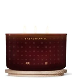 Skandinavisk Duftkerze Mit Deckel, JUL, Drei Dochte -Dekorative Kunst 20118 4 JUL CANDLE 475G