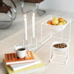 By Lassen Kubus Schale, Groß, Weiß -Dekorative Kunst 24ByLassen iso