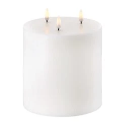 LED Stumpenkerze, Dreiflammig, Nordic White, PP