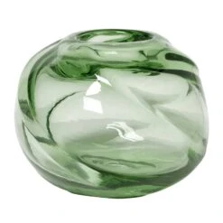 Ferm LIVING Vase Water Swirl, Rund, Recyceltes Glas