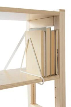 Wire Buchstütze, Dreieckig, Weiß 7 Wire Buchstütze, Dreieckig, Weiß -Dekorative Kunst A5571 kolmio valk2 Lundia