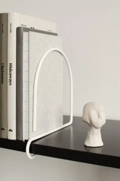 Wire Buchstütze, Rund, Weiß -Dekorative Kunst A5573 pyre valk rekvi Lundia