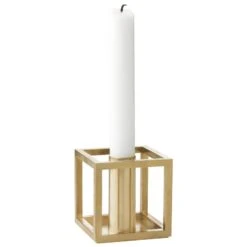 By Lassen Kubus 1 Kerzenhalter, Vergoldet