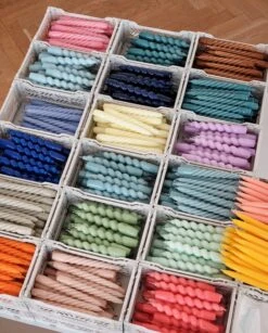 Hay Spiralkerzen, 6er Set, Grau Beige – Zitrusgelb – Nude -Dekorative Kunst Candle Spiral Candle Twist Candle Conical 01