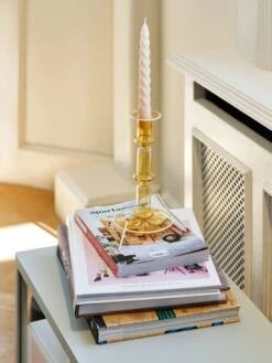 Hay Spiralkerzen, 6er Set, Grau Beige – Zitrusgelb – Nude -Dekorative Kunst Candle Twist Flare Tall yellow with white rim