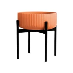 Klorofyll Pflanzgefäß Mit Ständer, Niedrig, Terrakotta