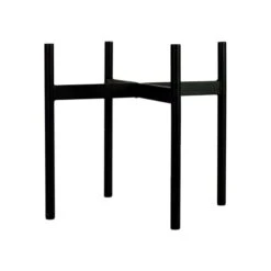 Klorofyll Pflanzgefäß Mit Ständer, Niedrig, Grau -Dekorative Kunst ELMKLM1BL EE 1