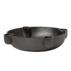 Ferm LIVING Bowl Kerzenhalter, Mittel, Geschwärztes Aluminium