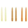 Hay Twist Kerzen, 6er-Set, Zitrus, Karamell, Mandarine -Dekorative Kunst HA541317 Candle Twist Set of 6 citrus light caramel tangerine EE