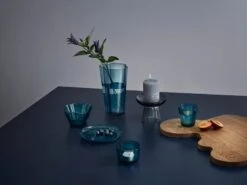 Iittala Votiv Valkea, Meerblau -Dekorative Kunst Iittala 2019 Aalto Nappula Kastehelmi Kartio Nappula