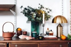 Aufbewahrungsglas Lyyli, Klein, Orange-grau -Dekorative Kunst Joulu2 2017 suvi kesalainen 1