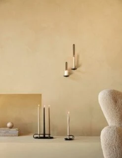 Menu Clip Wandkerzenhalter, 20 cm, Schwarz -Dekorative Kunst MENU Clip Candle Holder Spire Smooth Tapered Candle