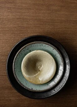 Menu Triptych Keramikschale, 15 cm, Cremeweiß -Dekorative Kunst MENU Triptych Bowl 9