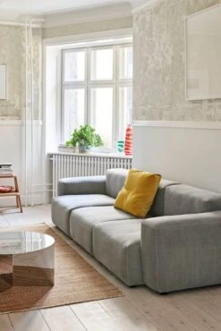 Hay Teppich Moiré Kelim, 140 X 200 Cm, Gelb -Dekorative Kunst Mags Soft Low Linara 443 Slit Table mirror Moir Kelim yellow