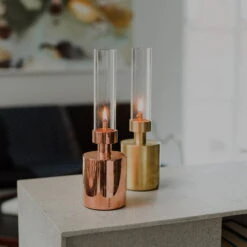 Klong Öllampe Patina, Mini, Messing 11 Klong Öllampe Patina, Mini, Messing -Dekorative Kunst Patina mini copper and brass square