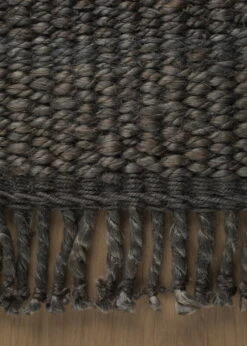 Fringe Hemp Teppich, Dunkelbraun -Dekorative Kunst ROOTS LIVING FRINGE HEMP DARK BROWN CLOSE UP 2 2022