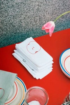 Hay Sobremesa Servietten, 4 Stück, Weiß -Dekorative Kunst Sobremesa Napkin Set of 4 white