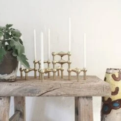 Kegelkerzen STOFF Nagel, 12 Stück -Dekorative Kunst Stoff messsing Foto 4