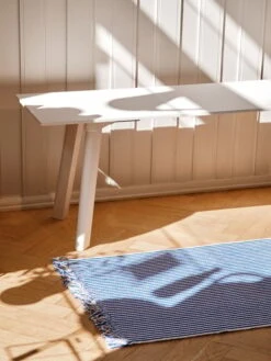 Hay Stripes And Stripes Teppich, 60 X 200 Cm, Bluebell Ripple -Dekorative Kunst Stripes and Stripes bluebell ripple CPH Deux 215 Bench pearl white