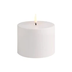 Outdoor LED-Stumpenkerze, 10,1 X 7,8 cm, Weiß