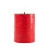 LED-Stumpenkerze, 7,8 X 10 cm, Rustikale Textur, Rot -Dekorative Kunst UYUL PI RE C78010