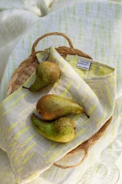 Osmankäämi Handtuch/Serviette, Leinen - Gelb -Dekorative Kunst lapuankankurit osmankaami tablecloth blanket and towel napkin linen yellow 1