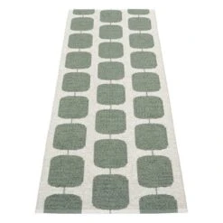 Sten Teppich, 70 x 200 cm, Armeegrün – Grau -Dekorative Kunst pappelina sten st1g720 back