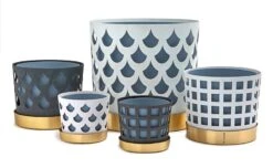 Klong Blumentopf Trio, Weiß, Quadrat -Dekorative Kunst trio series noresize